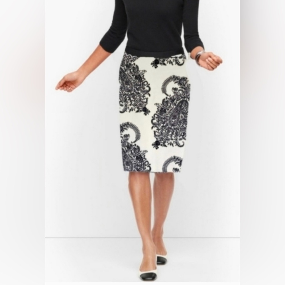 Loft Paisley Pencil Skirt 6 petite